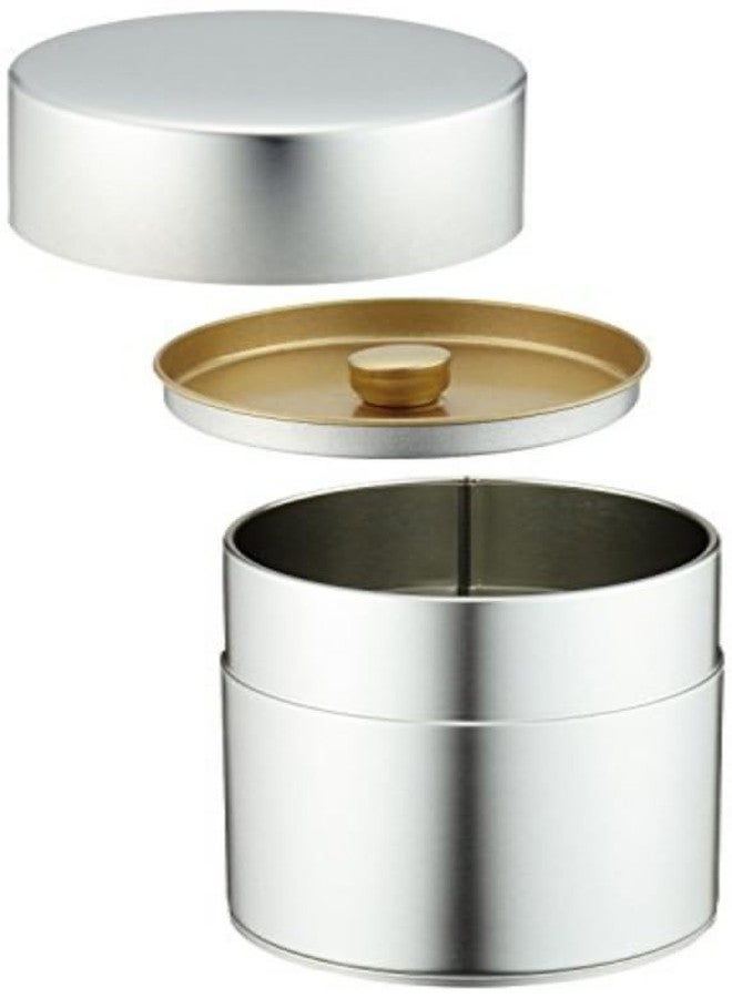 KOTODO Silver Tea Tin Canister (Wide type 5.3oz (150g)) - Image 2
